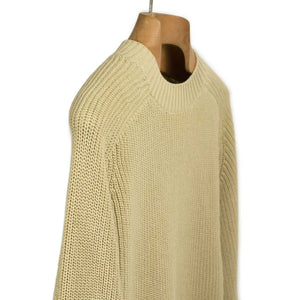 Crewneck sweater in beige pima cotton