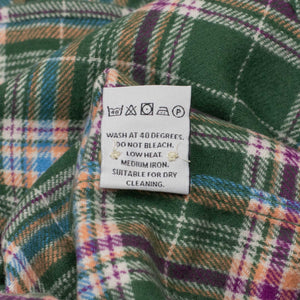 Olissipo shirt in green, purple, and orange plaid cotton flannel