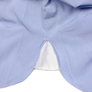 Hand-sewn pale blue end-on-end cotton shirt, spread collar (restock)