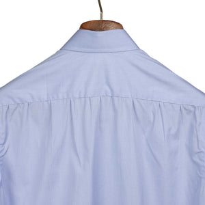 Hand-sewn pale blue end-on-end cotton shirt, spread collar (restock)