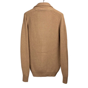 Shawl collar cardigan jacket in genuine camelhair