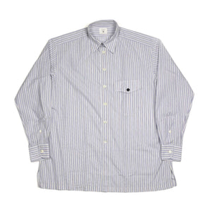 Come Up To The Studio shirt in cream, blue and white 4-season poplin