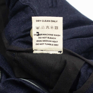 Easy trousers in navy melange wool flannel