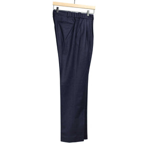 Easy trousers in navy melange wool flannel