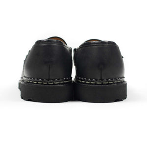 Reims piped seam loafers in Noir Lisse black leather