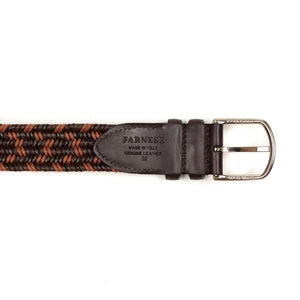 COGNAC BROWN INTERWOVEN  CALF LEATHER UNISEX BELT Vintage Brown Cognac Cowboy Decorated Interwoven Native Sewn  main image 2
