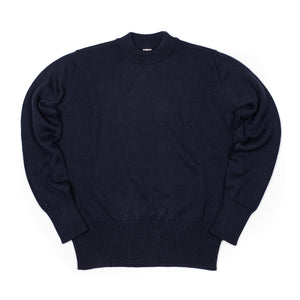GRP FW25 Exclusive cropped crewneck sweater in navy blue merino