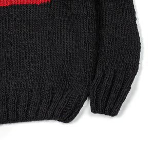 Monitaly FW25 Chamula hand-knit flag crewneck sweater in black
