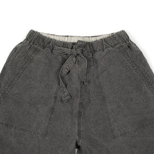 Seuvas SS26 Baker easy pants in charcoal grey washi and linen – No