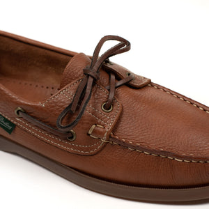 Paraboot SS26 Barth lace up boat shoes in oak brown tumbled  display picture 3