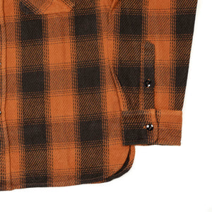 Crosscut flannel shirt in Rust check cotton