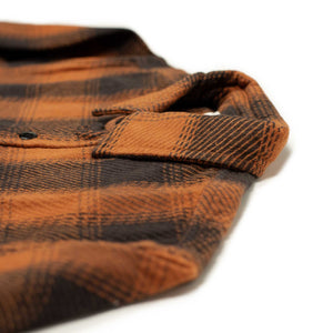 Crosscut flannel shirt in Rust check cotton