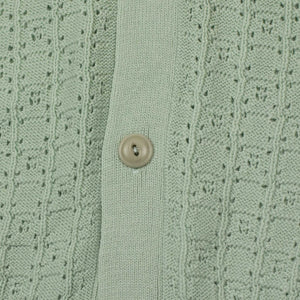 Classic Cardigan in seafoam domino knit cotton