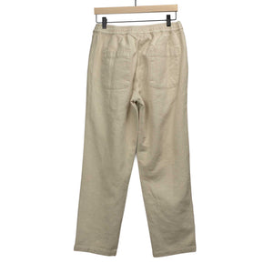 Pleated easy pants in alabaster linen cotton