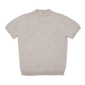 Knit t-shirt in natural marled cotton yarn