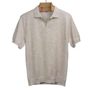 3sixteen Knit polo in natural marled cotton yarn – No Man Walks Alone