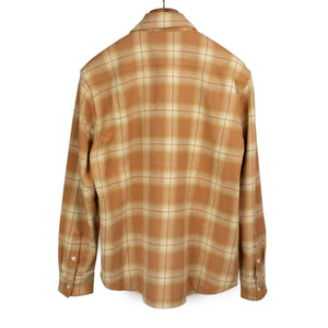 Utility shirt in orange shadow plaid flannel