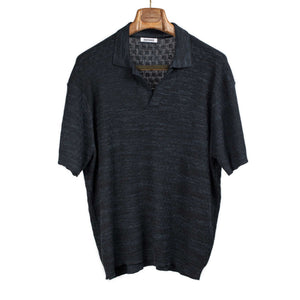 3sixteen SS26 Short sleeve knit skipper polo in vintage black