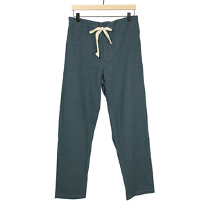 Comfy drawstring trousers in storm blue ramie (Exclusive)