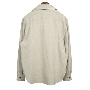 Vintage popover zip shirt in ecru ramie