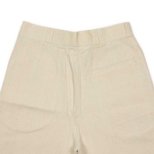 Ferrara pleated straight leg trousers in natural Kala cotton