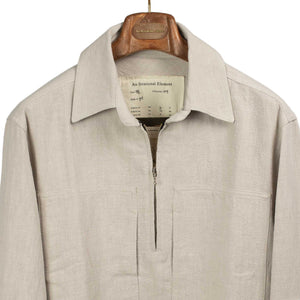 Vintage popover zip shirt in ecu ramie (restock)
