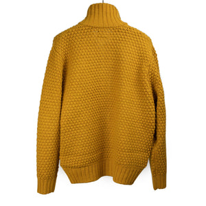 Beams Plus FW25 High collar zippered cardigan in sunflower gold
