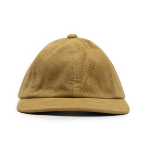 6-panel baseball cap in Camel brown water-repellent suede
