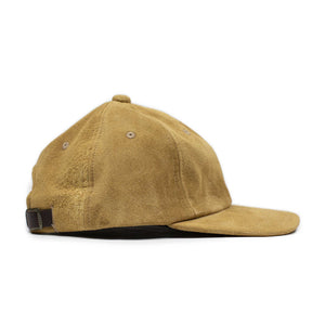 6-panel baseball cap in Camel brown water-repellent suede