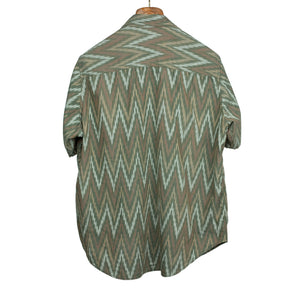 Adventure short sleeve shirt in authentic Ikat brown cotton
