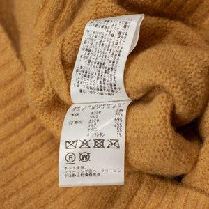 Crewneck sweater in mustard cashmere and silk