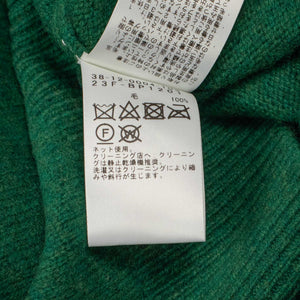 Knit polo in kelly green wool