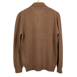 Knit polo in brown wool