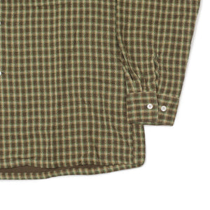 Panama double-faced cotton shirt in brown check