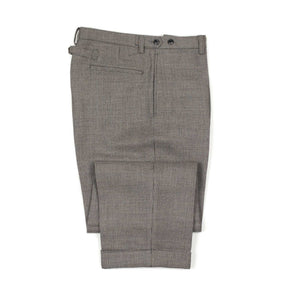 Wide flat front trousers in grey double-cloth twill (separates)