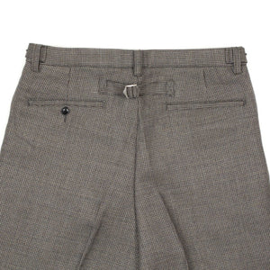 Wide flat front trousers in grey double-cloth twill (separates)