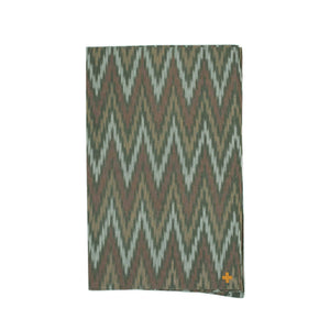 Ikat stole in olive and brown cotton