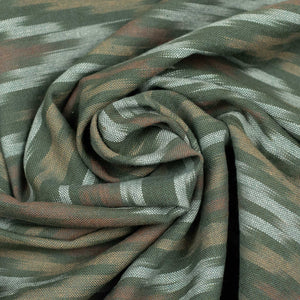 Ikat stole in olive and brown cotton