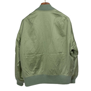 Relaxed military bomber in sage cotton sateen