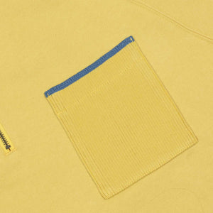 Half zip short sleeve polo in yellow light cotton terrycloth