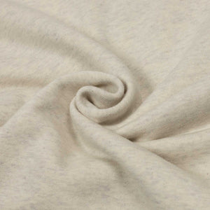 Short sleeve cut-off sweatshirt in oatmeal cotton terrycloth