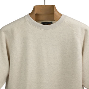 Short sleeve cut-off sweatshirt in oatmeal cotton terrycloth