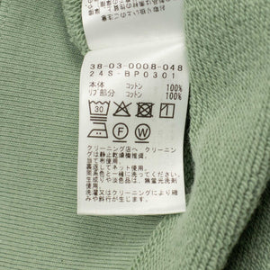 Short sleeve cut-off sweatshirt in sage green cotton terrycloth
