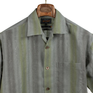 Beams Plus SS26 Cabana boy shirt in tonal olive mesh stripe cotton
