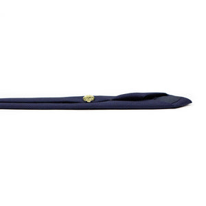 Solid navy blue wool hopsack tie
