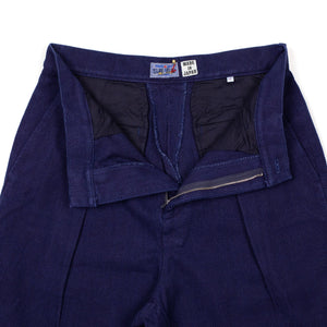 Blue Blue Japan FW25 Pleated trousers in indigo doublecloth