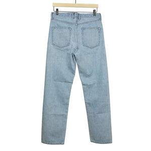 Straight leg jeans in washed selvedge denim