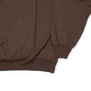 Mockneck sweatshirt in Dark Brown silk and cotton jersey