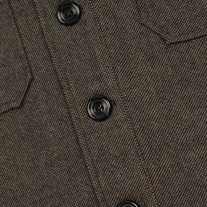 Exclusive Balio shirt jacket in brown and black hopsack wool jacketing