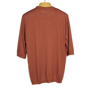 Zietto knit tee in copper Merino wool